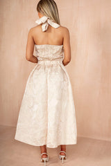 Dylan Blush Floral Jacquard Midi Dress