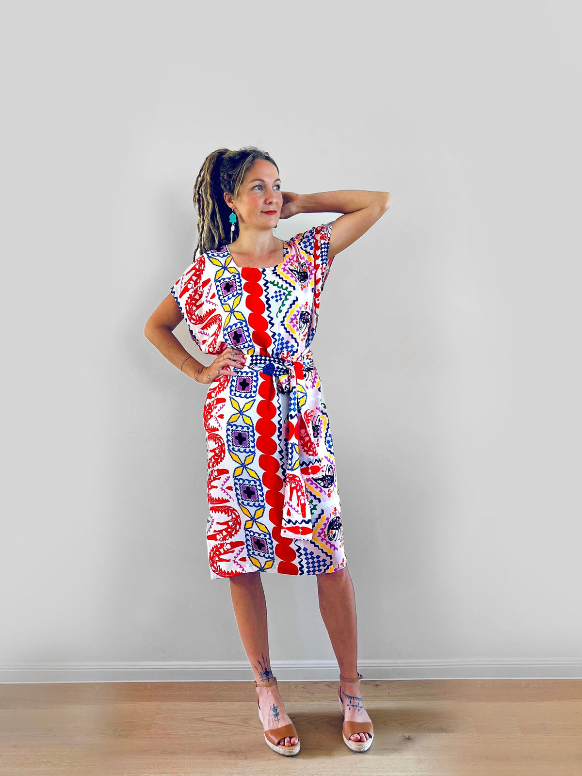 Love Bite cotton voile dress with tie