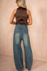 Keela Blue Vintage Denim Barrel Jeans
