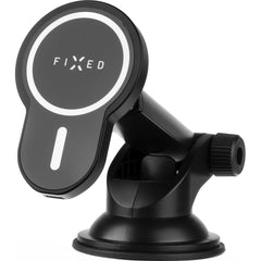 Magnetische Autohalterung mit Qi-Ladefunktion, Fixed MagClick XL, Schwarz, für iPhone MagSafe, kompatibel mit Windschutzscheibe/Armaturenbrett.