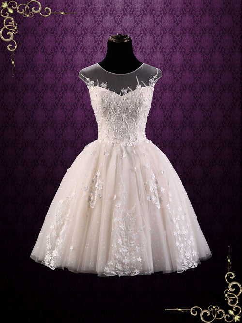 Ready to Wear Vintage Floral Lace Short Wedding Dress MAY