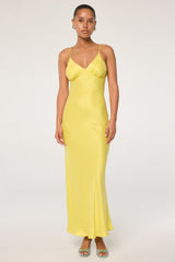 FLORENCE SLIP DRESS ELECTRIC YELLOW - The Line by K