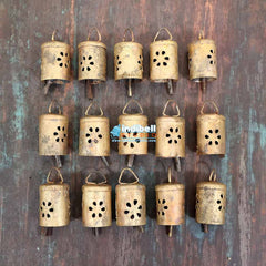Flower Cutout Tube Mug Bells From India, Farmhouse Cow Bells