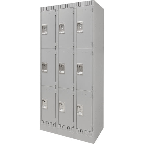 Casiers, 3 niveaux, Bloc de 3, 36" x 18" x 76", Acier, Gris, Démonté - FN669