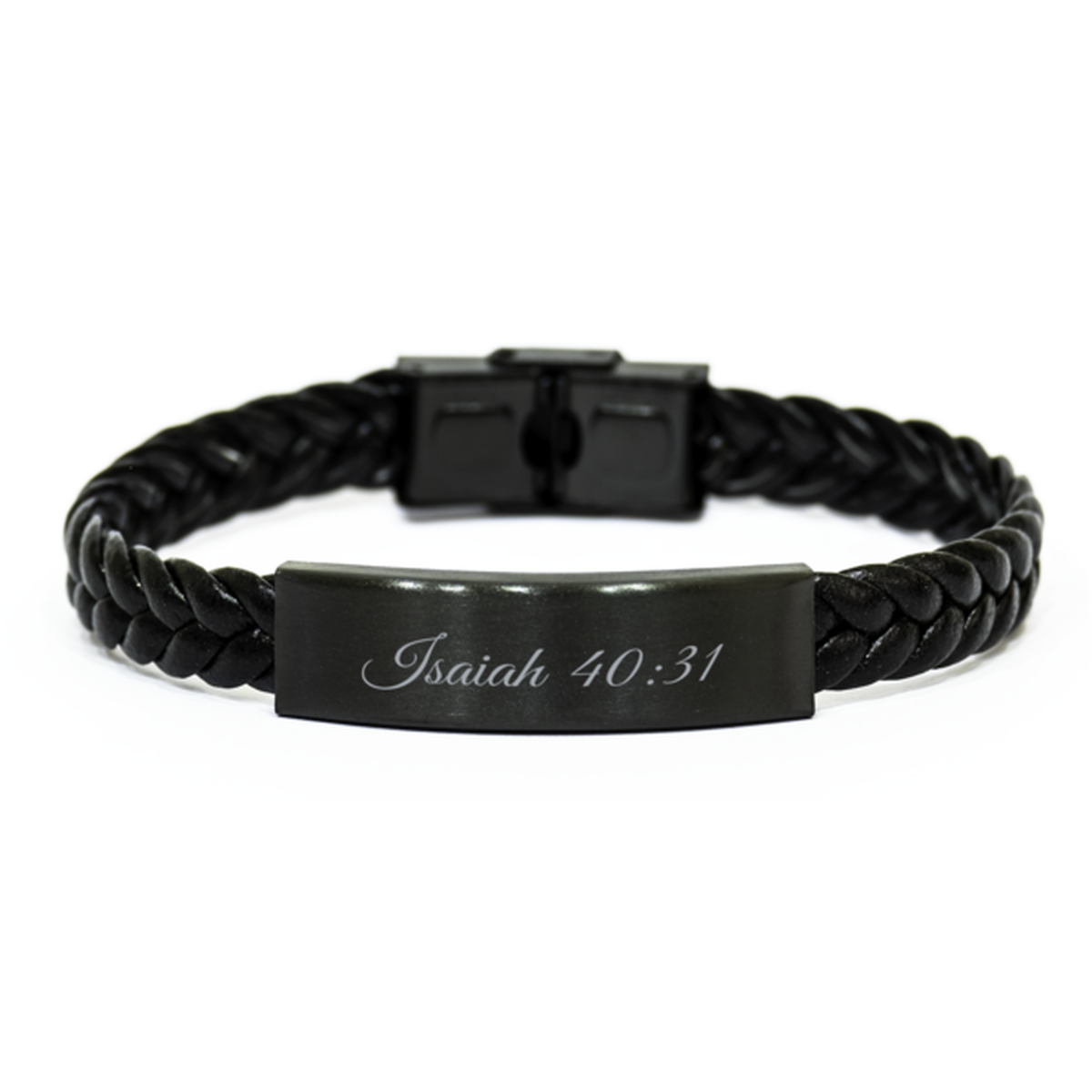 Isaiah 40 31 Bracelet Braided Leather