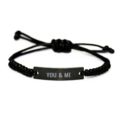You & Me Bracelet Gift for Husband And Boyfriend Him Men Birthday Christmas Stainless Steel Rope Bracelet – front view