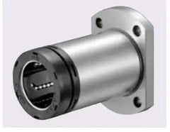 GMT25WUU NB 25mm Two Side Cut Double Wide Flange Motion Linear Bearing with metal flange, front view, for stable mechanical alignment