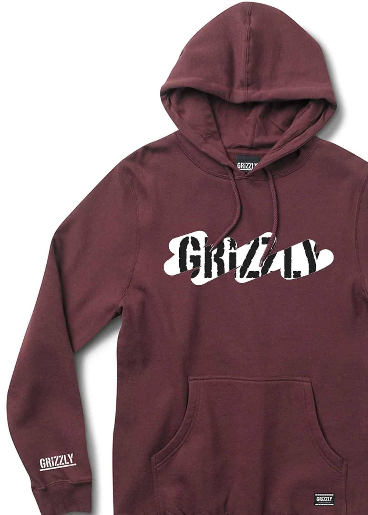 Grizzly Stay Ripping Hoodie Burgundy  Grizzly