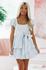 Eyelet In the Garden Mini Dress - Light Blue-HAZEL & OLIVE-Small-