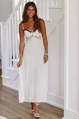 Queen of the Polka Dots Maxi Dress - White and Black-HAZEL & OLIVE-Small-