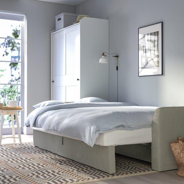 Ikea HOLMSUND - 3-seater sofa bed, Borgunda beige