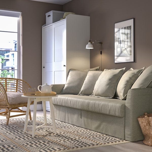 Ikea HOLMSUND - 3-seater sofa bed, Borgunda beige