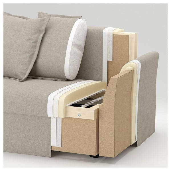 Ikea HOLMSUND - 3-seater sofa bed, Borgunda beige