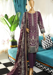 HZ Textiles Embroidered Cotton Suits Unstitched 3 Piece HZ22DKC DKC-1195-A - Winter Collection