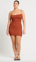 Bond Eye Paloma Mini Dress Bronze Shimmer O/S