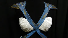 Custom Made to your size! Inspired by Daenerys Targaryen Blue / white dress pleated skirt Game of Thrones silk Dragon scales season 4