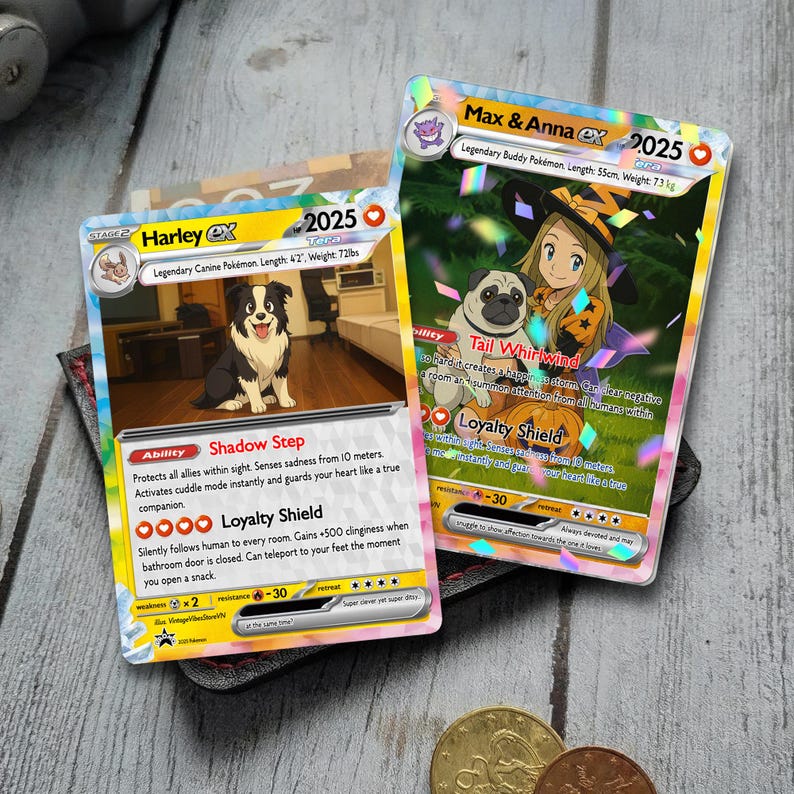 Custom Pet PKM Card, Pet as a PKM Card, Turn your pet into a PKM, Dog Portrait, Pet Lover Gift, Pet memorial, Dog Gift, Cat Gift