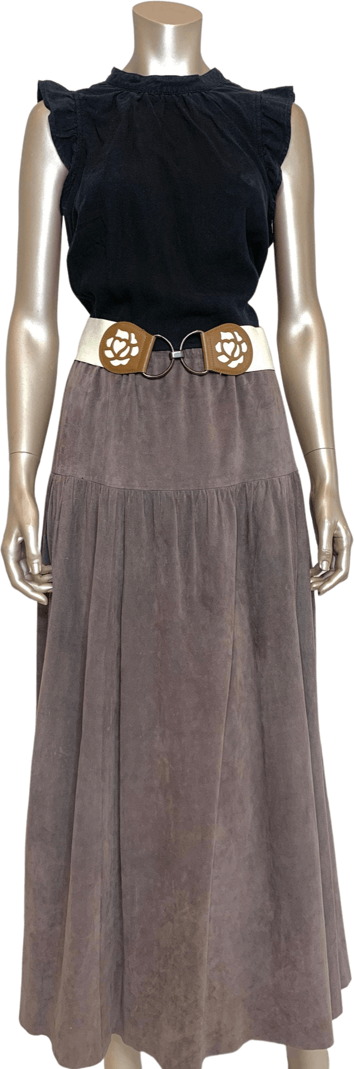 70’s Brown Suede Maxi Skirt by Dorine Lerner