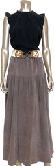 70’s Brown Suede Maxi Skirt by Dorine Lerner