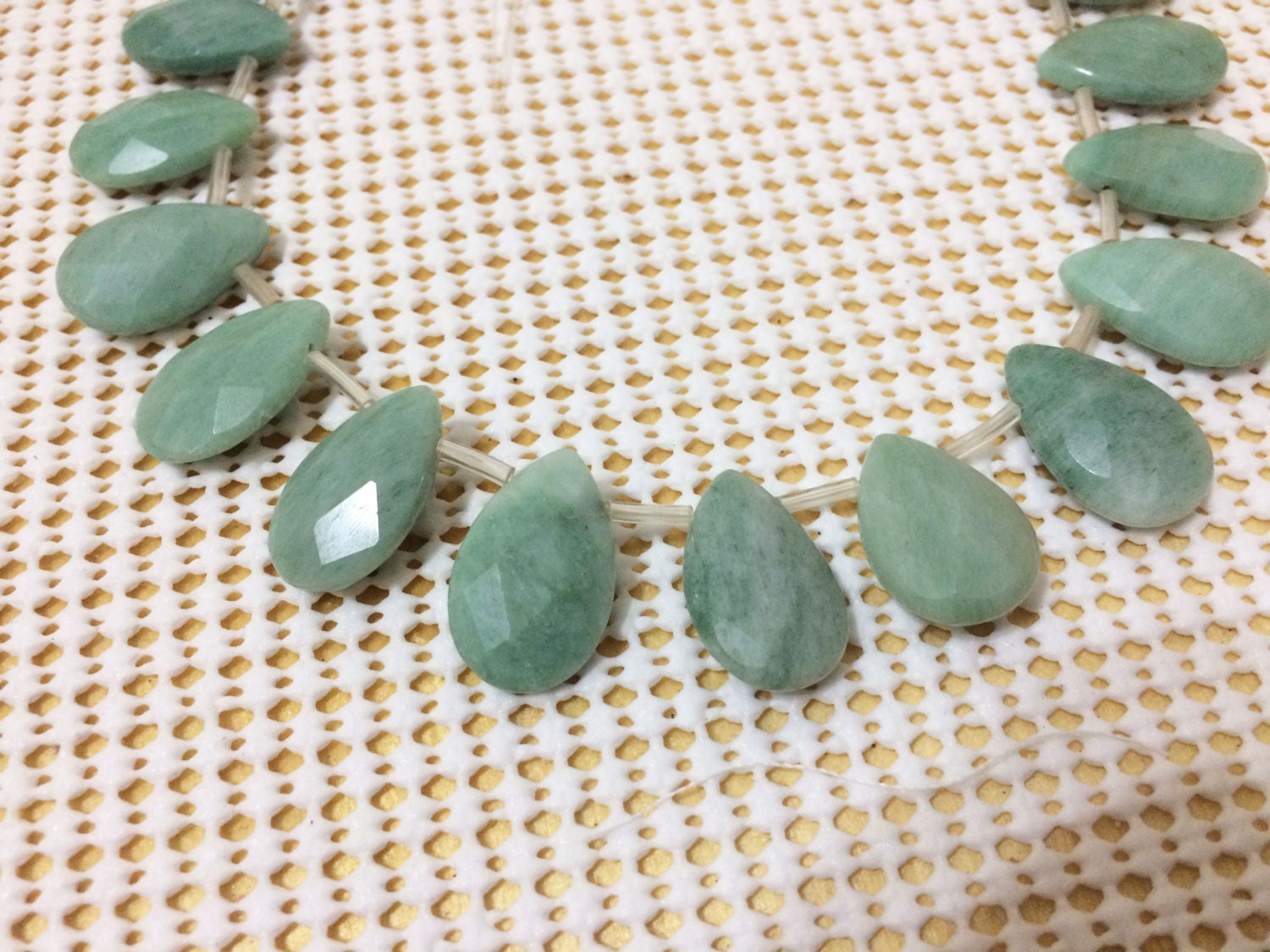 Amazonite Pear shape faceted , side drill 16x25 mm in All 21 pcs 16 inch Ful lstrand bead 100% Natural,