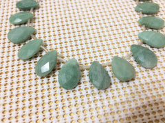 Amazonite Pear shape faceted , side drill 16x25 mm in All 21 pcs 16 inch Ful lstrand bead 100% Natural,