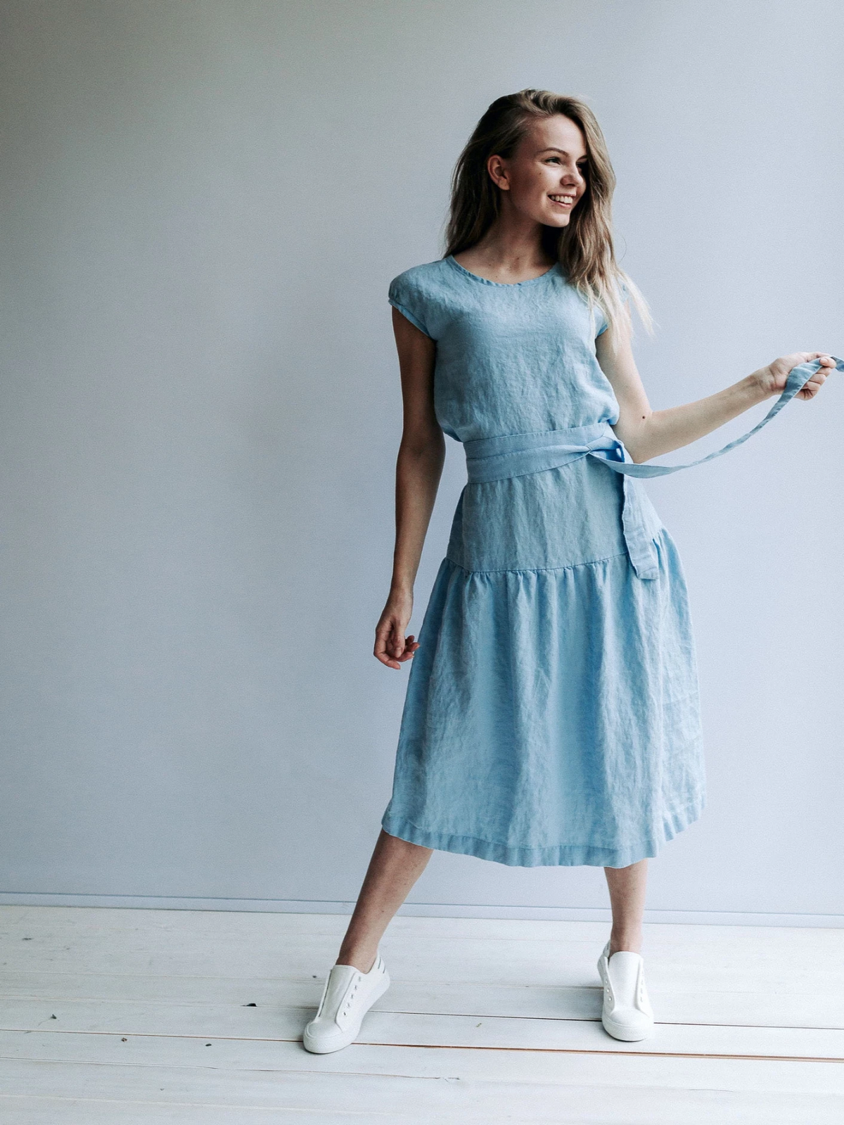 Drop Waist Dress from Linen, Drop Waist Maxi Dress, Dress Woman, Summer Dresses for Women, Linen Dresses for Women, Dress with Belt