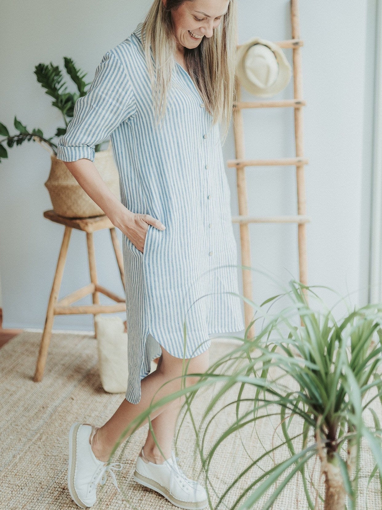 Womens Shirt Dress 'Maia', Linen Shirt, Button up shirt dress Women, Tunic Shirt, boyfriend shirt, linen jacket, Linen Top plus size