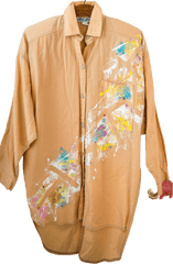 80’s Hand Painted Cotton Tunic Blouse by Linda Bresler Exclusives