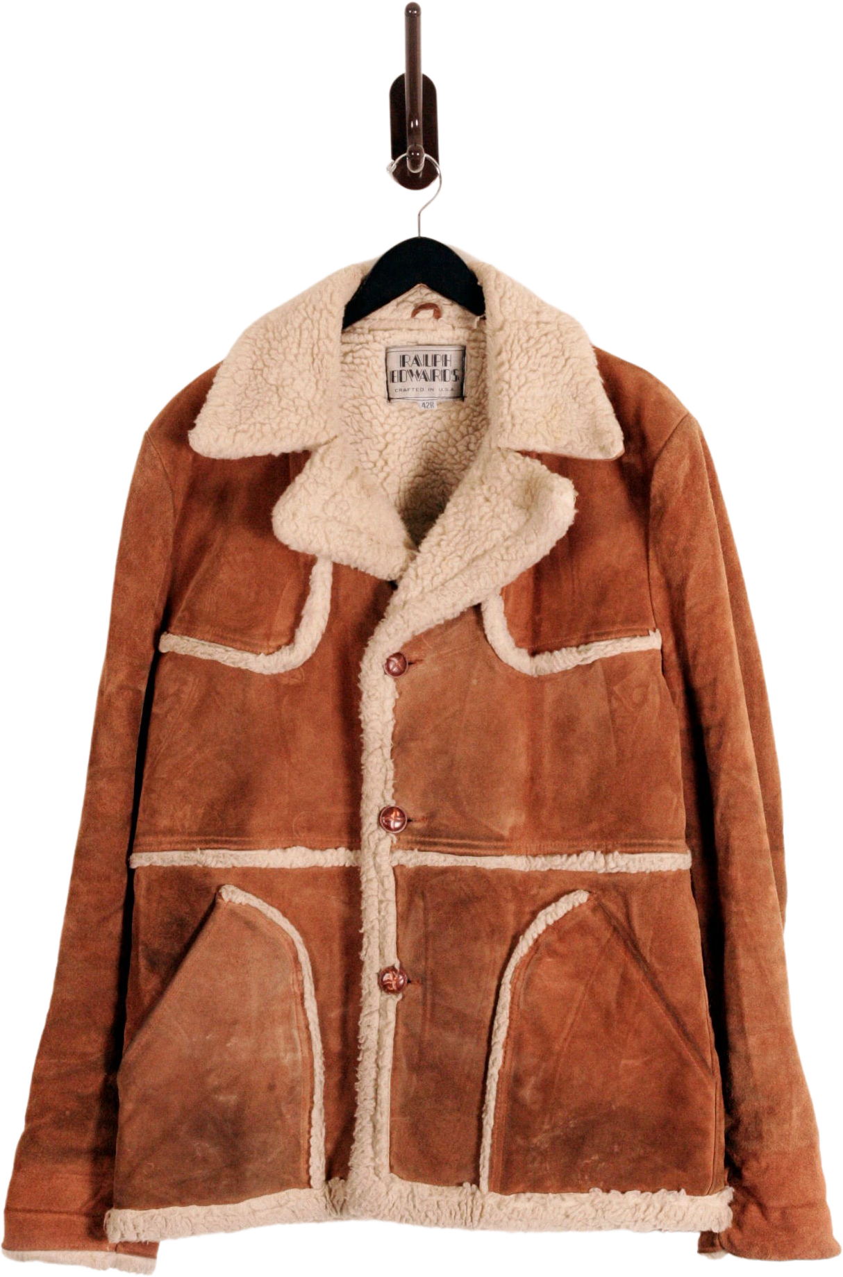 Men's Shearling Rancher Marlboro Ralph Edwards Leather Hunting Coat by Ralph Edwards