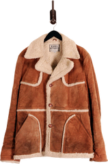 Men's Shearling Rancher Marlboro Ralph Edwards Leather Hunting Coat by Ralph Edwards
