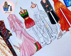 ASIA & AUSTRALIA Premade Lineup Eras Of Fashion Inspired Outfits Art Print