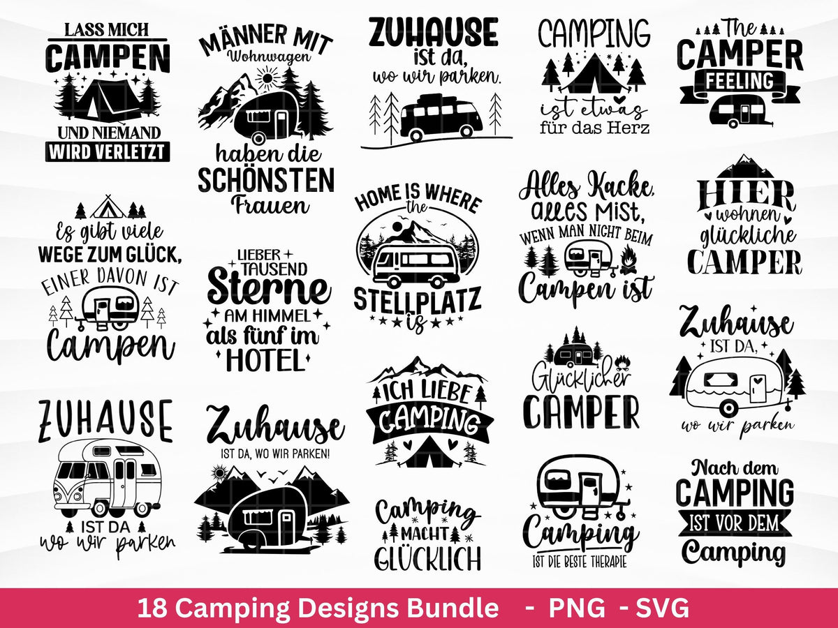Plotterdatei Camping Wohnwagen Svg , Plotterdatei Camper, Camping Sprüche, Camping Sprüche Schriftzüge - Camper Svg - Camper Geschenk