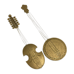 Burwood 26" Guitar & 29" Banjo Instrument Wall Hanging Art Decor