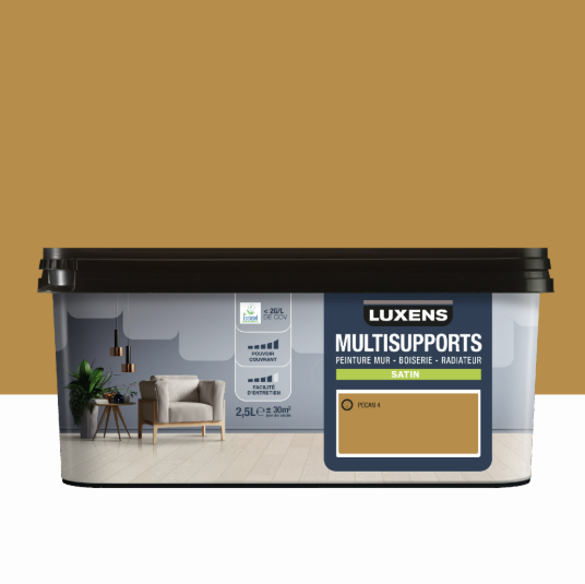 Peinture mur, boiserie, radiateur pecan 4 satin LUXENS , 2.5L