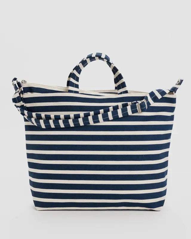 BAGGU HORIZ ZIP DUCK BAG - NAVY STRIPE