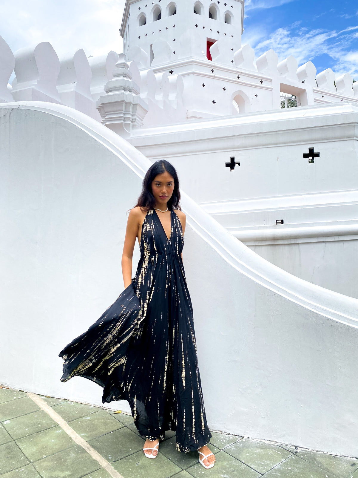Luna tie dye backless halter maxi dress| Summer Maxi Dress | Coco De Chom