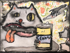 ENRIQUE ARNAUD  "CENIZA II" ACUARELA TINTA CHINA