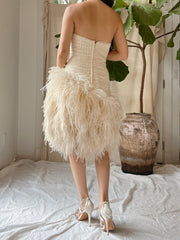 Vintage Sweetheart Feather Dress - S