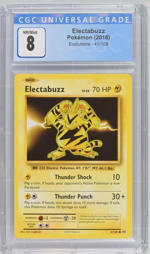 Pokemon - Electabuzz - Evolutions 2016 - CGC 8.0 Vintage Trading Card Singles Pokemon