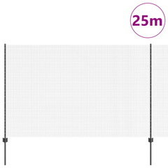 Sveist Trådgjerdet med 22 U-poster Grå 1.5x25 m Stål