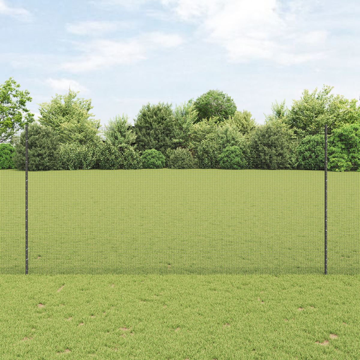 Sveist Trådgjerdet med 22 U-poster Grå 1.5x25 m Stål