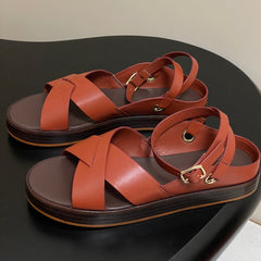 LP Sandal Orange Brown Cowhide 312169