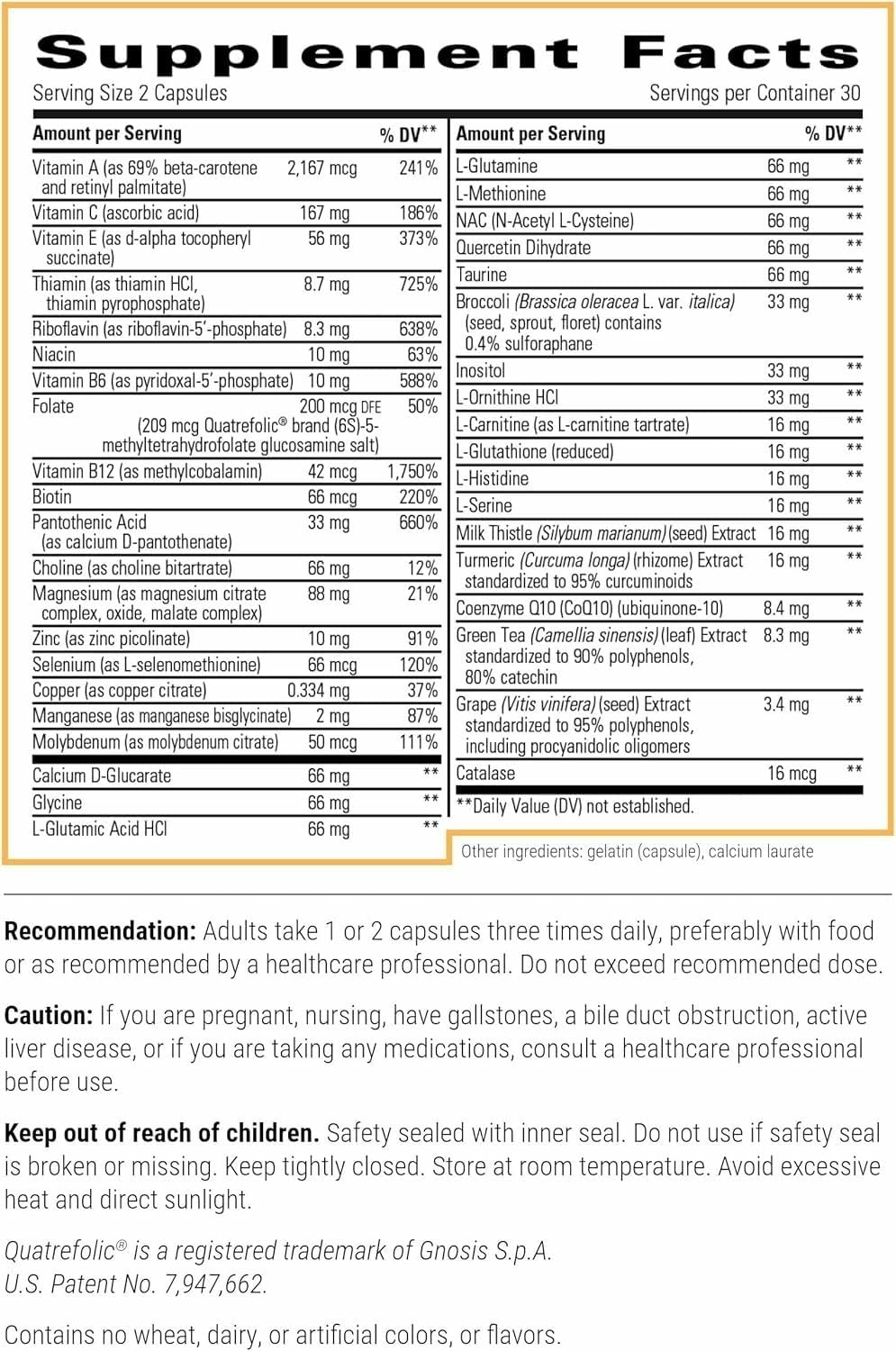 Detoxification Factors dairy-free label emphasizes safe daily use with dairy-free formula