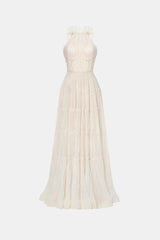 Ivory Tiered Halter Maxi Dress - Montsand