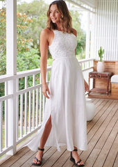 Maxi White open back Dress Nyra-Jaase-OutDazl