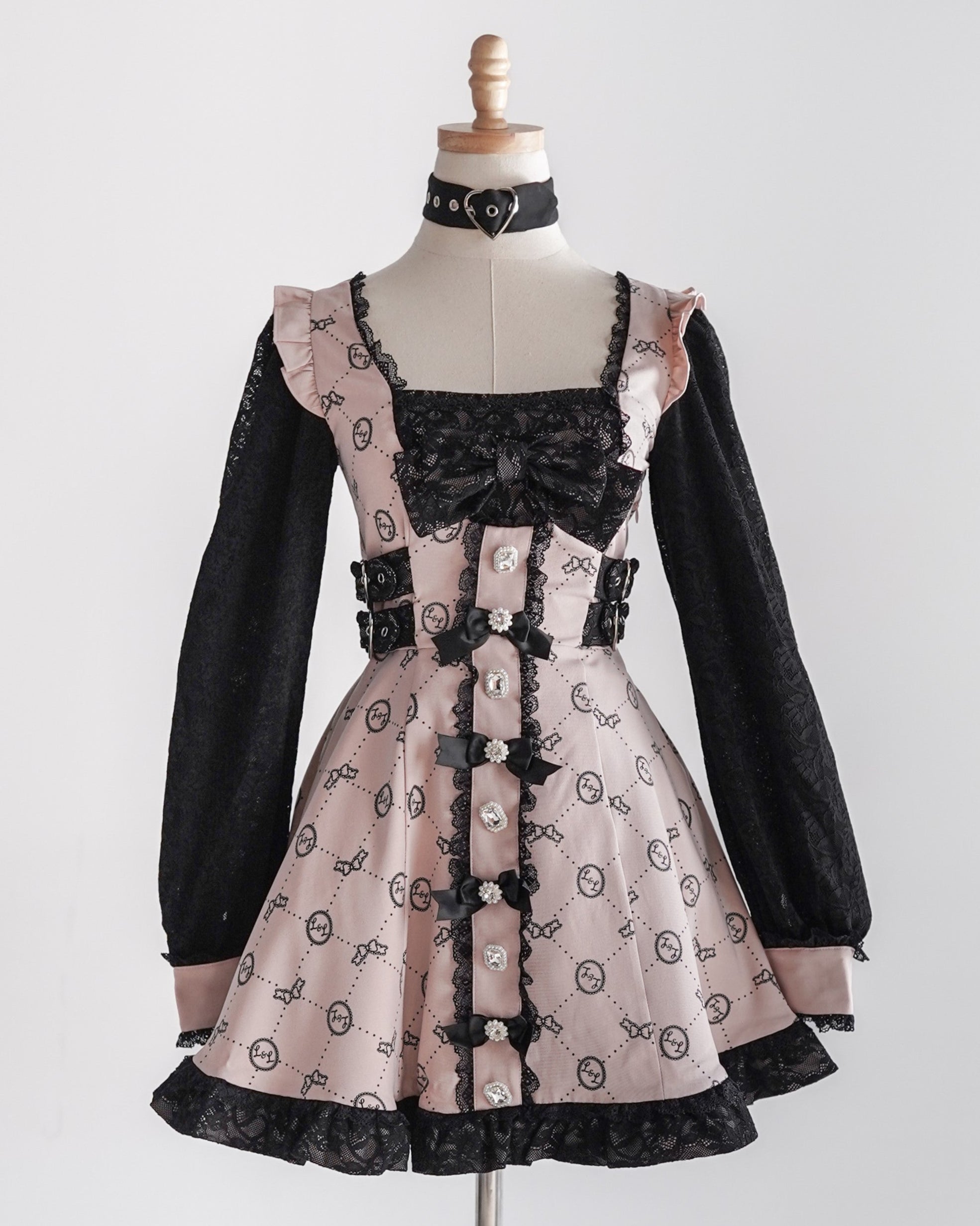 Cute n' Chaotic dress & choker necklace set [Jirai Kei] pink/black