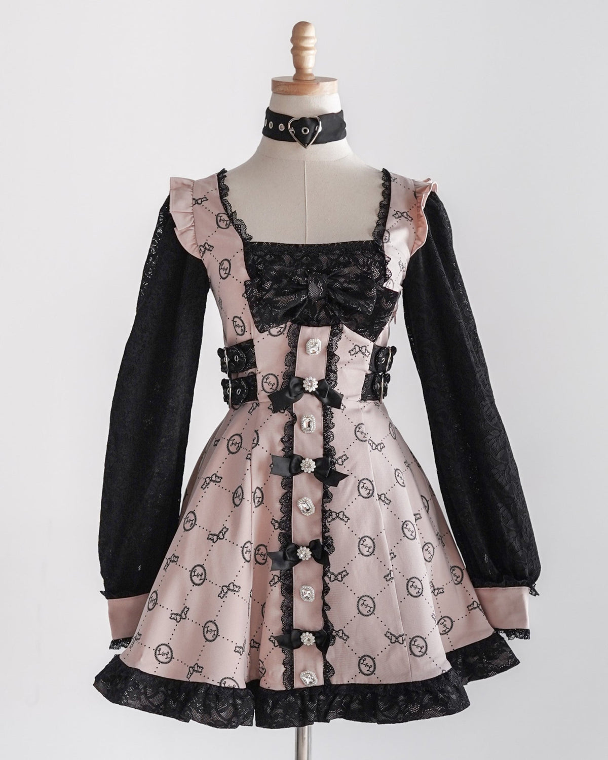 Cute n' Chaotic dress & choker necklace set [Jirai Kei] pink/black