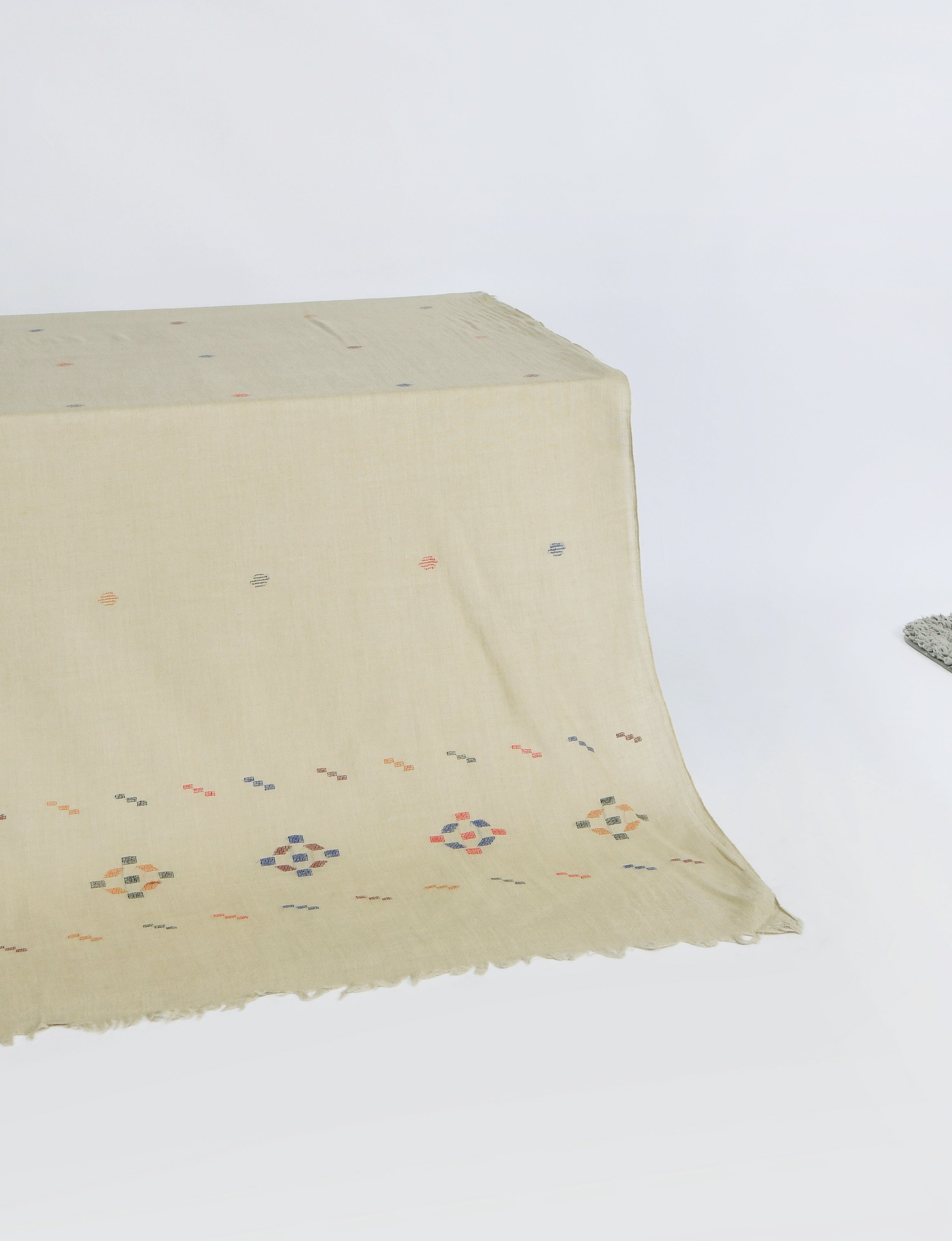 Khaddi Embroidered Shawl-6 Beige Apparel & Accessories KHAS STORES 