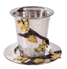 Kiddush Becher Cup - Gold Leaf Hammer Work
