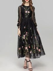Laura Flower Sequin Midi Dress - Glory Connection